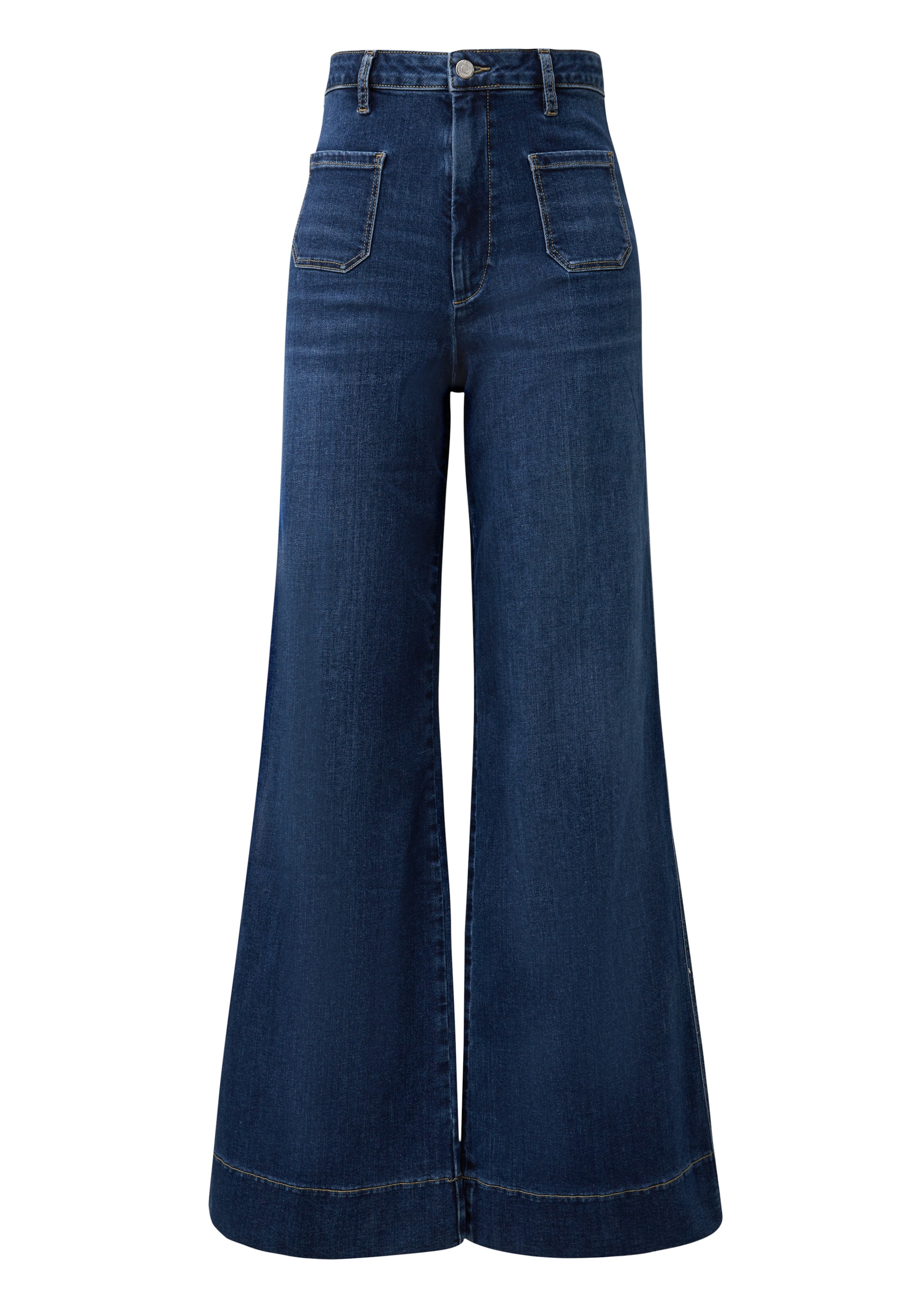 QS Wide leg Jeans in Blauw: voorkant