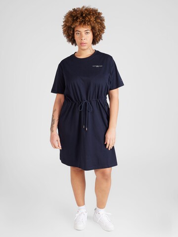 Rochie de la Tommy Hilfiger Curve pe albastru: față