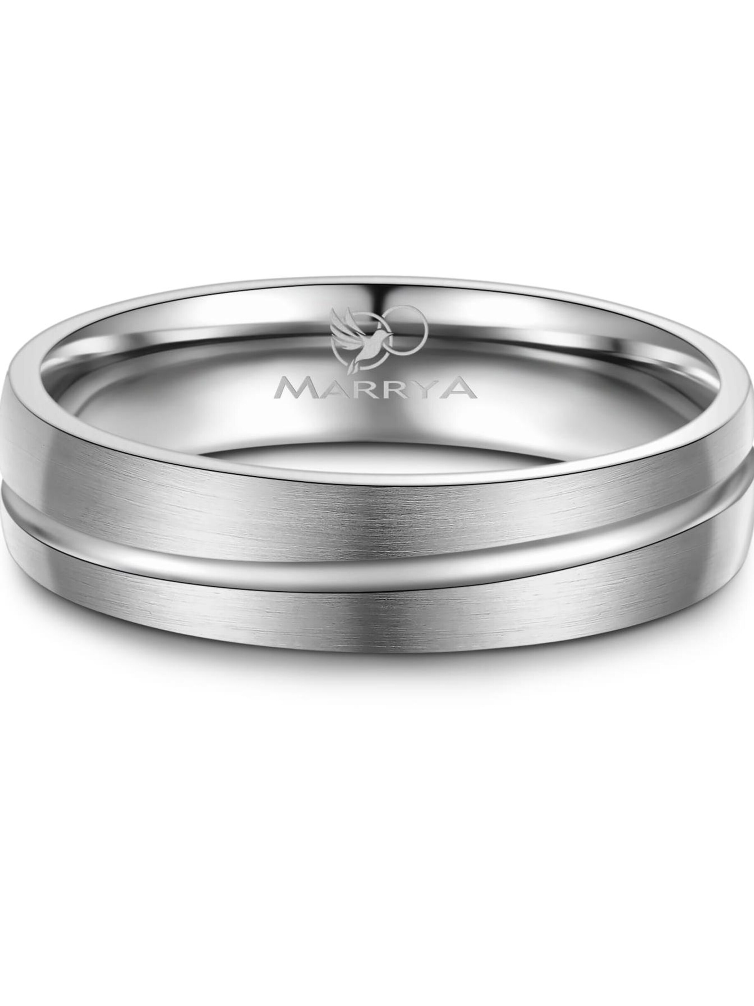 MARRYA Ring 'MARRYA ES-09 Ehering aus Edelstahl - Silberfarben' in Zilver