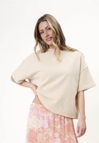 OH APRIL Sweatshirt 'Karo' in Beige: Vorderseite