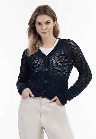 DreiMaster Vintage Gebreid vest in Blauw: voorkant