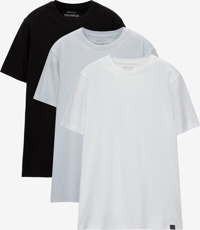 Tricou Pull&Bear pe albastru deschis / negru / alb, Vizualizare produs