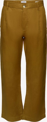 ESPRIT Loose fit Pleat-Front Pants in Green: front