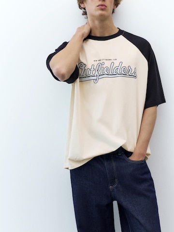 Pull&Bear T-Shirt 'OUTFIELDERS' in Weiß