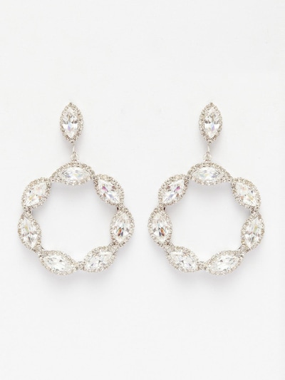 AVANT-GARDE PARIS Boucles d'oreilles 'Irinaa' en blanc, Vue avec produit