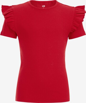 WE Fashion Shirt in Rood: voorkant