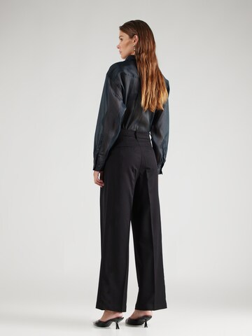 Monki Wide Leg Hose in Schwarz