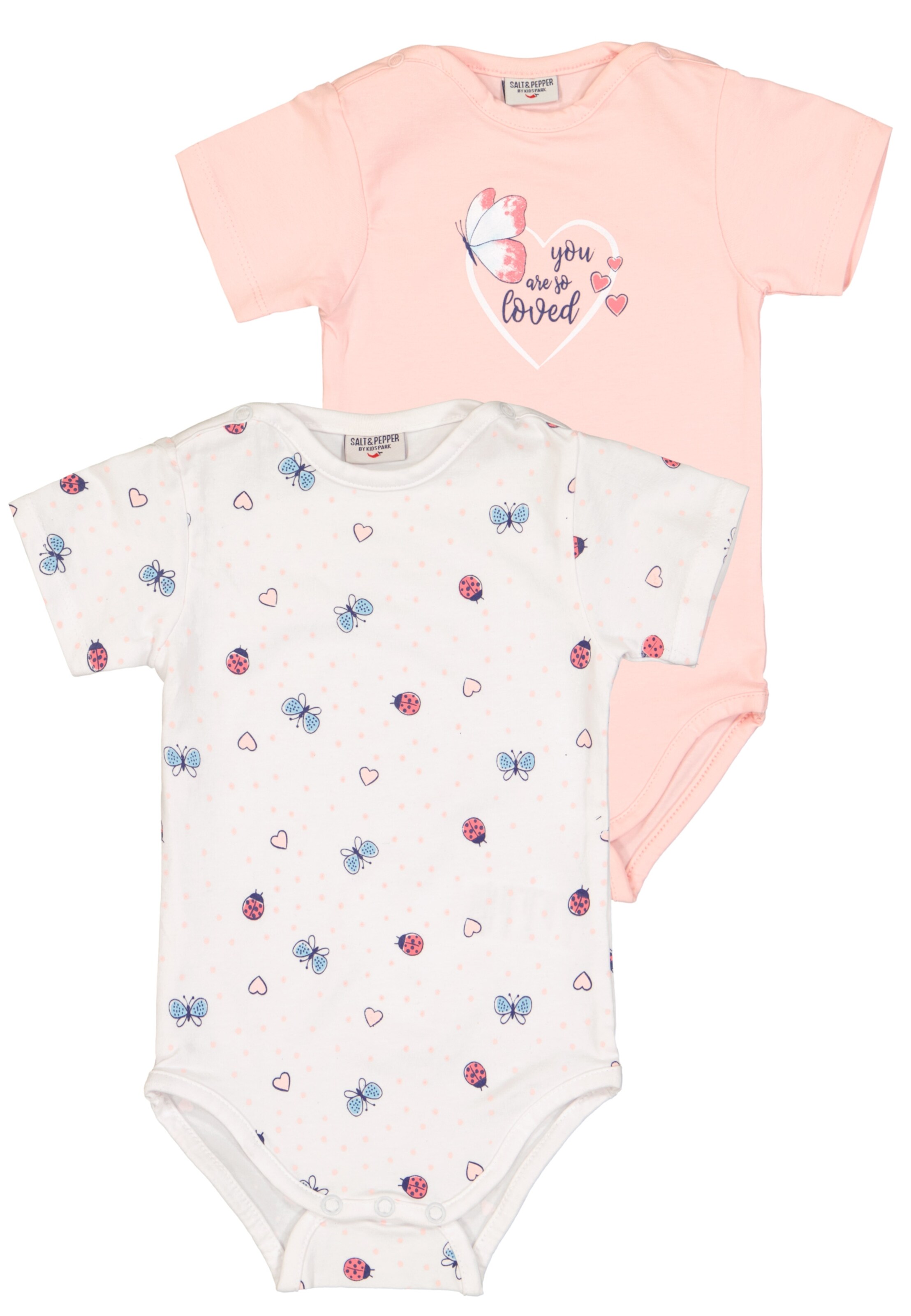 SALT AND PEPPER Romper/Bodysuit 'Smile' in Pink: front