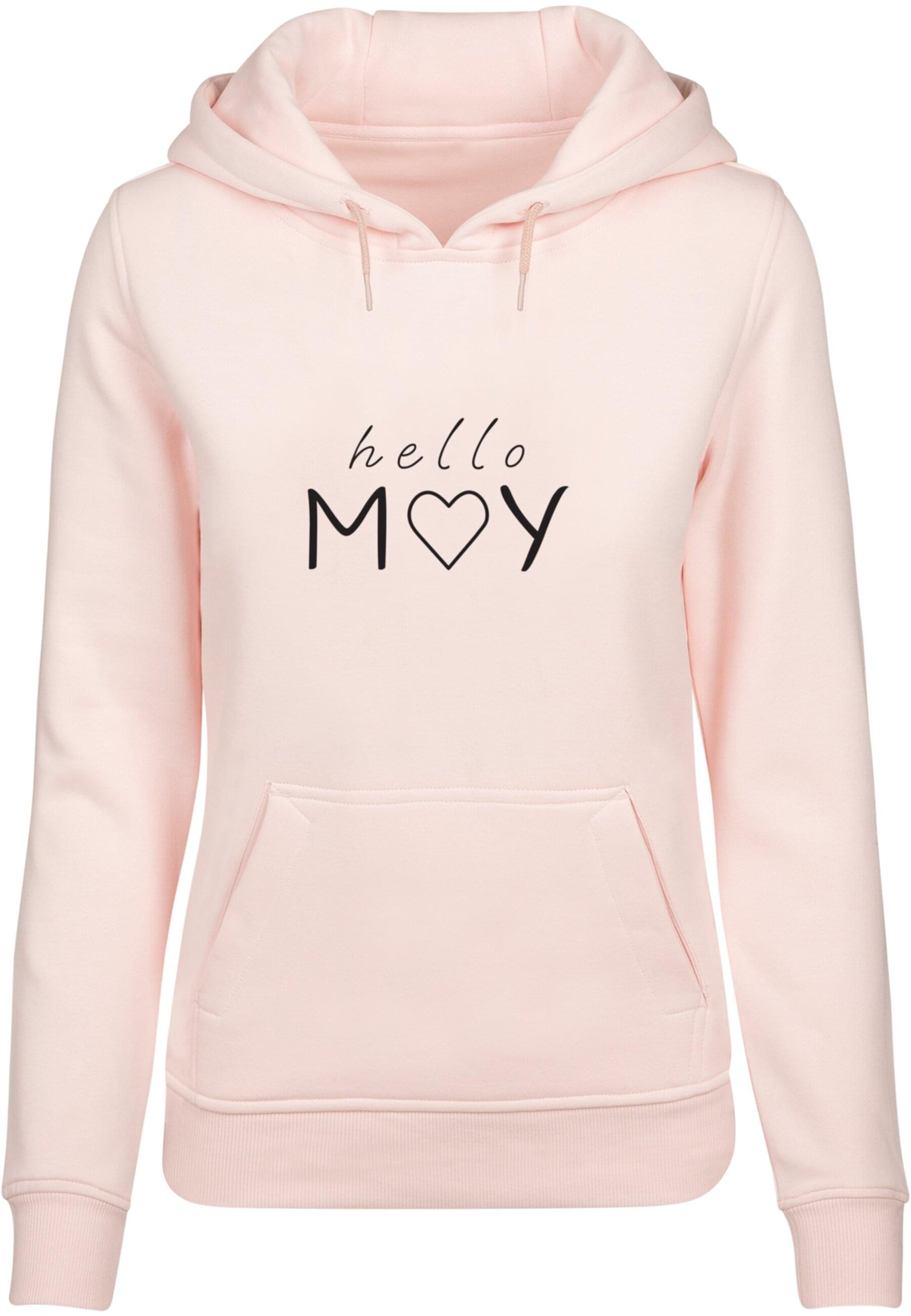 Merchcode Sweatshirt 'Spring - Hello may' in Roze: voorkant