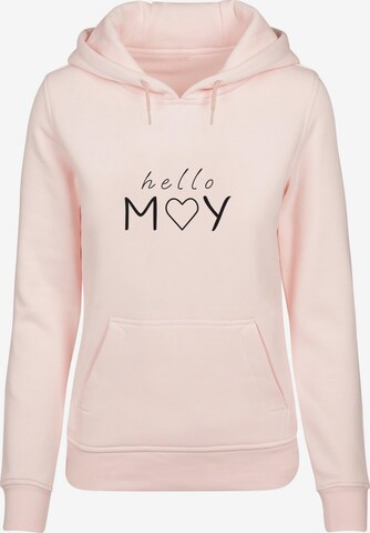 Merchcode Sweatshirt 'Spring - Hello may' in Pink: front