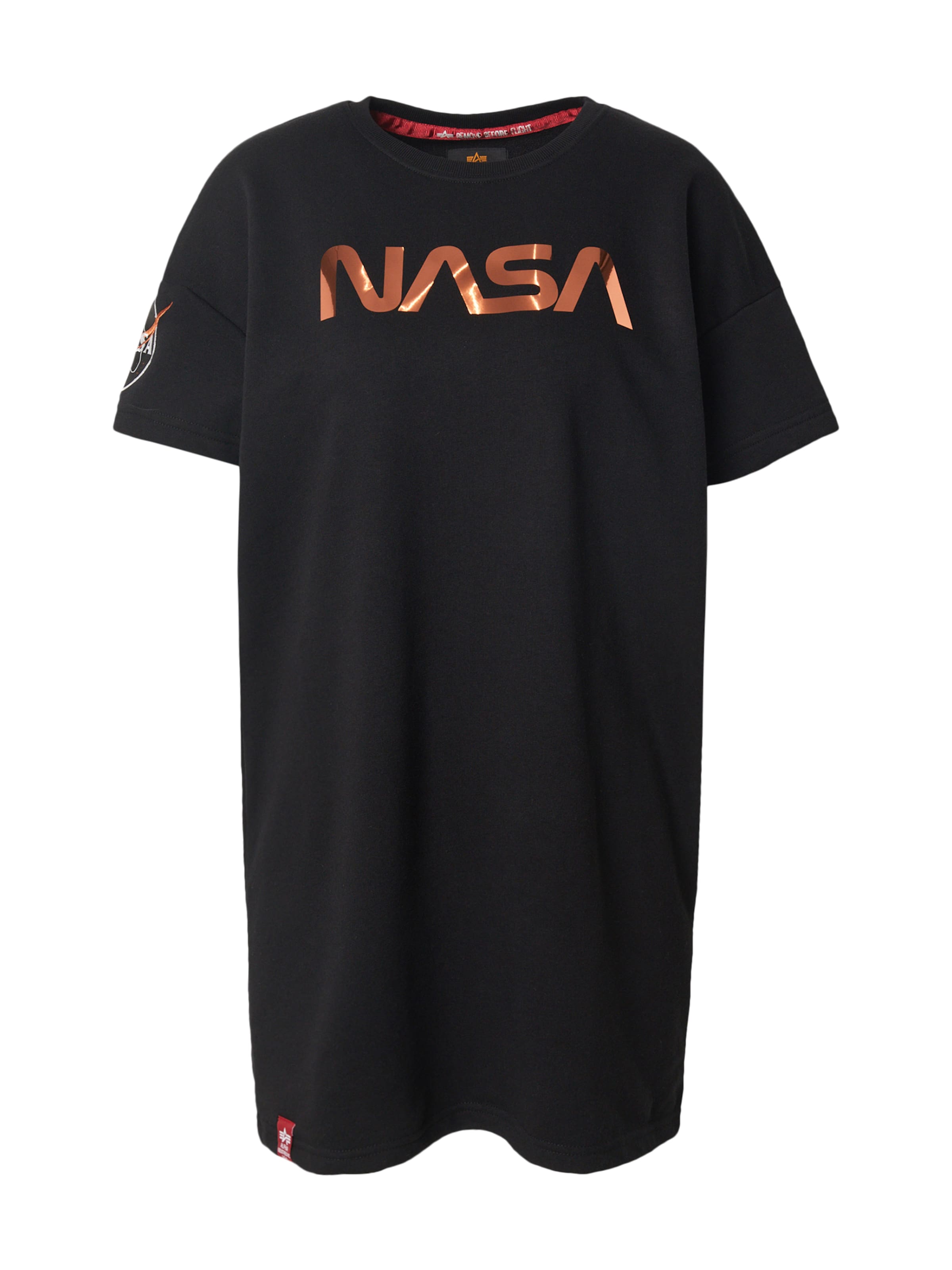 ALPHA INDUSTRIESMajica 'NASA' - crna boja: prednji dio