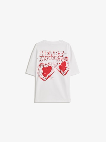 Bershka Koszulka w kolorze biały