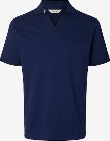 T-Shirt 'SLHMilan' SELECTED en bleu : devant