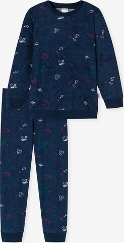 SCHIESSER Pyjama ' Cat Zoe Frottee ' in Blau: predná strana