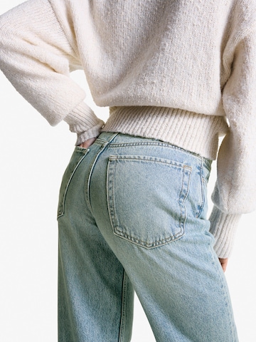 Wide leg Jeans de la Bershka pe albastru