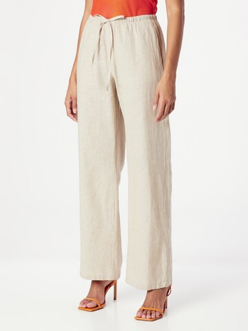 Loosefit Pantalon 'Dina' Gina Tricot en beige : devant