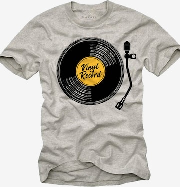 MAKAYA Shirt 'V-Record' in Grey: front