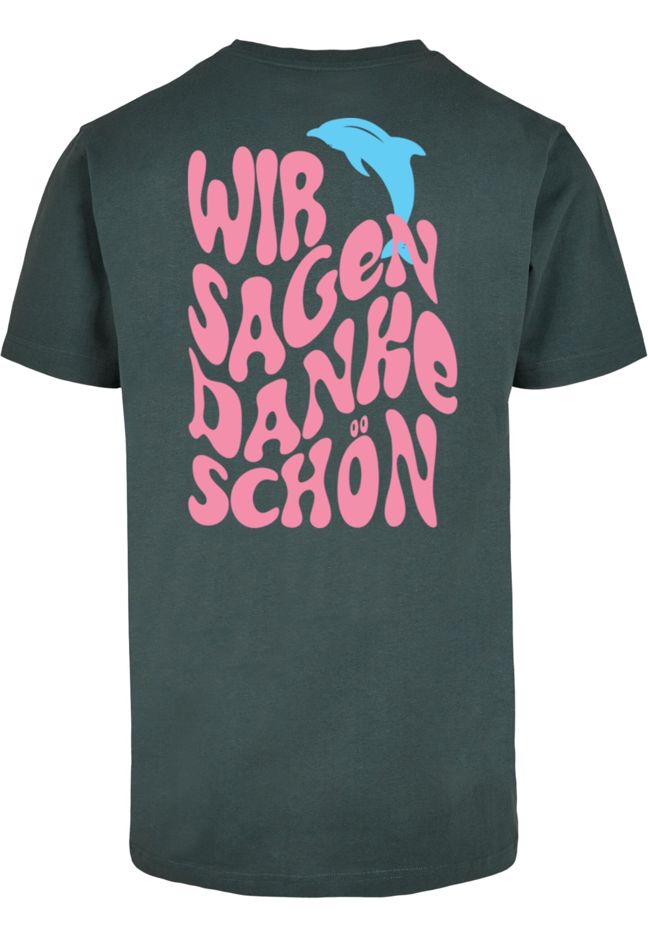 Merchcode Shirt 'Die Flippers - Wir Sagen Danke Schön' in Groen
