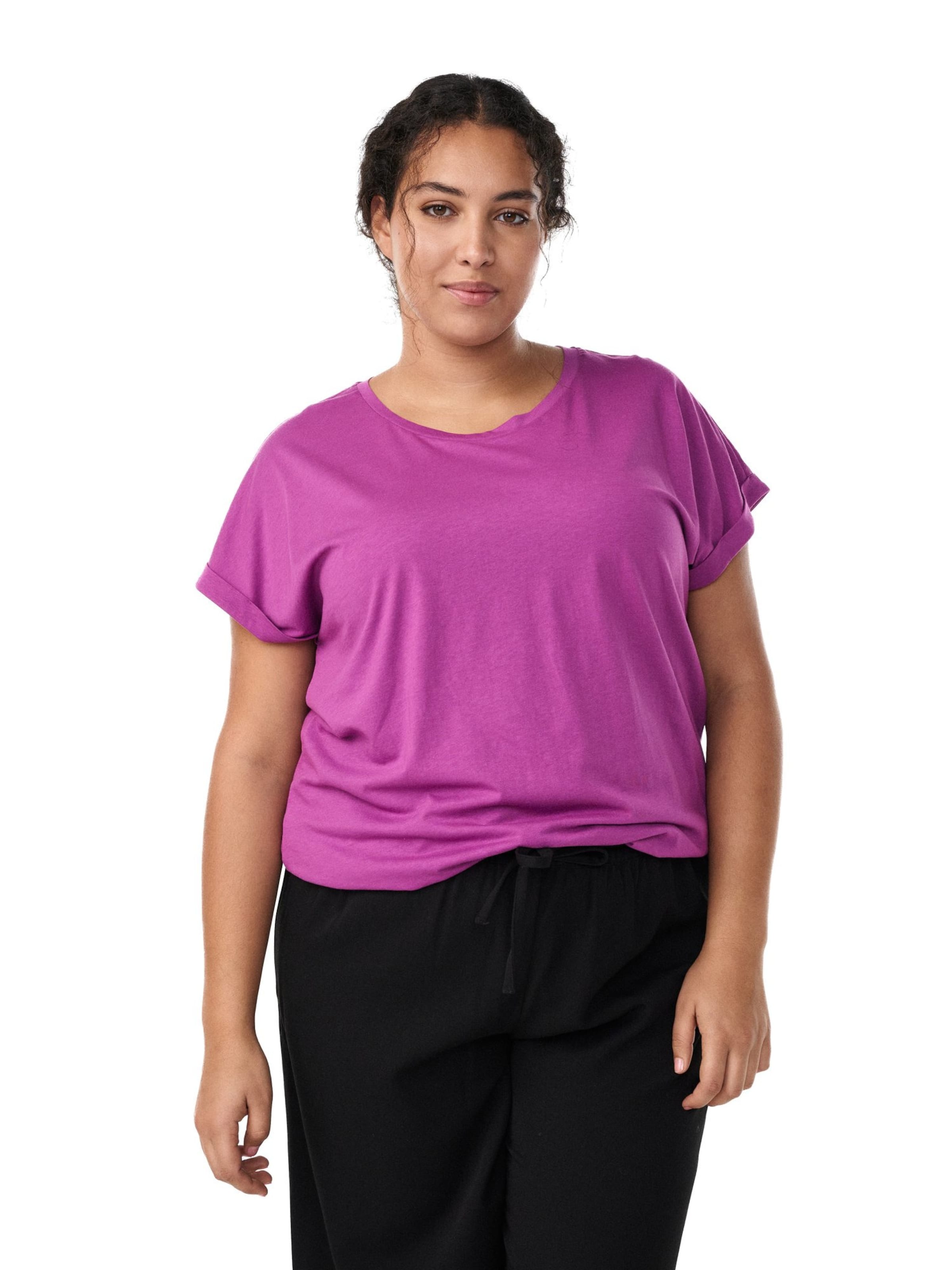 Zizzi Футболка 'Katja' в Лиловый: спереди