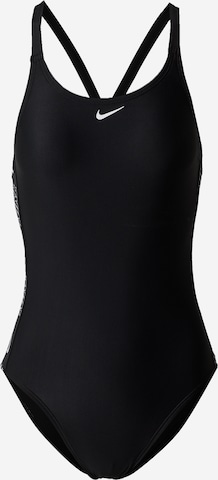 Costum de baie sport de la Nike Swim pe negru: față