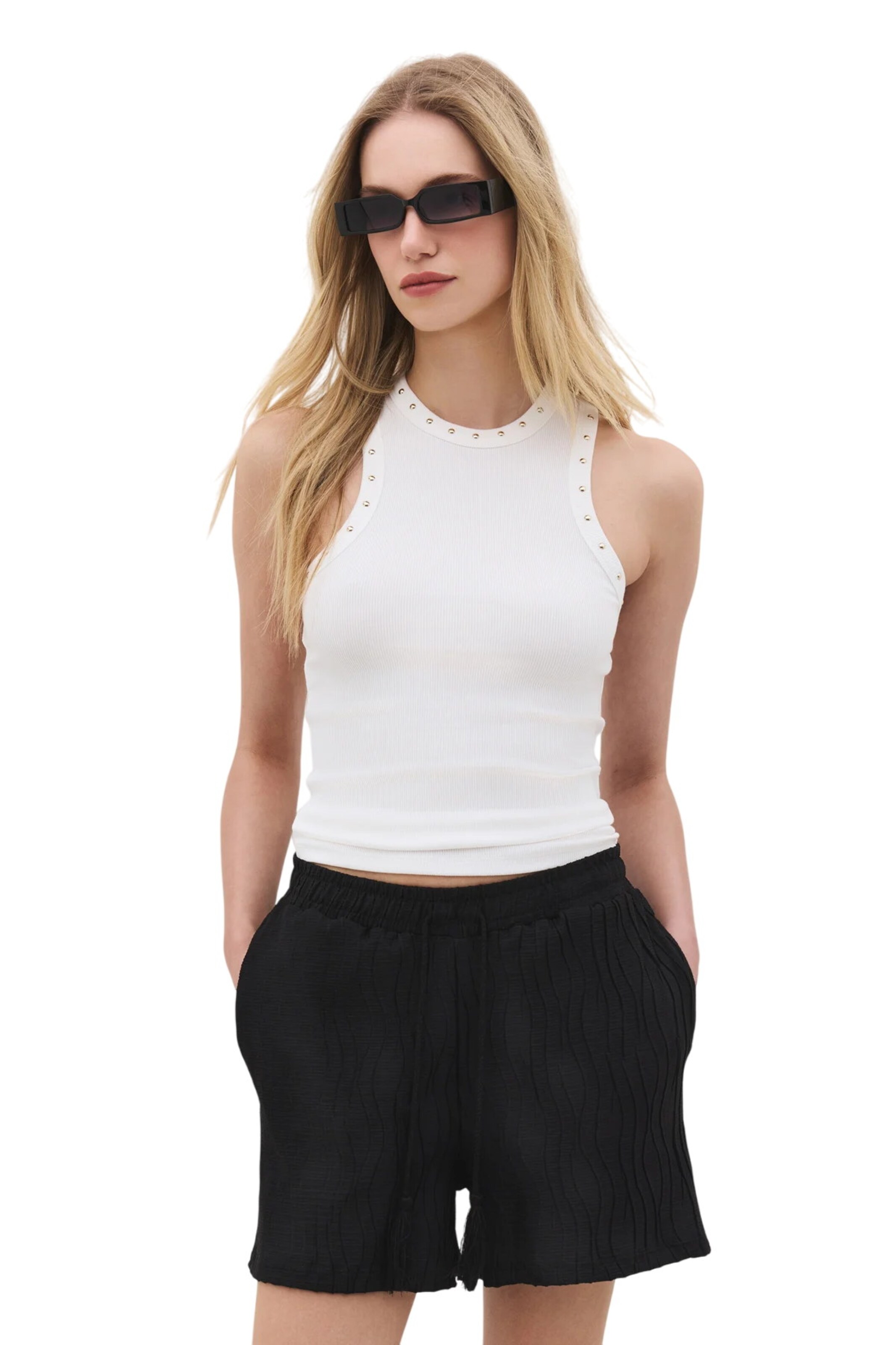 No Matter What Top in Weiß: Vorderseite