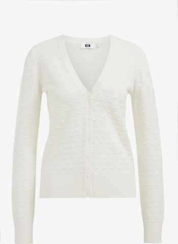 WE Fashion Knit Cardigan in White: front