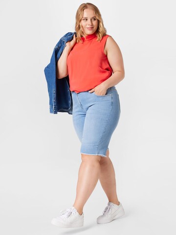 SAMOON Slimfit Shorts 'Betty' in Blau