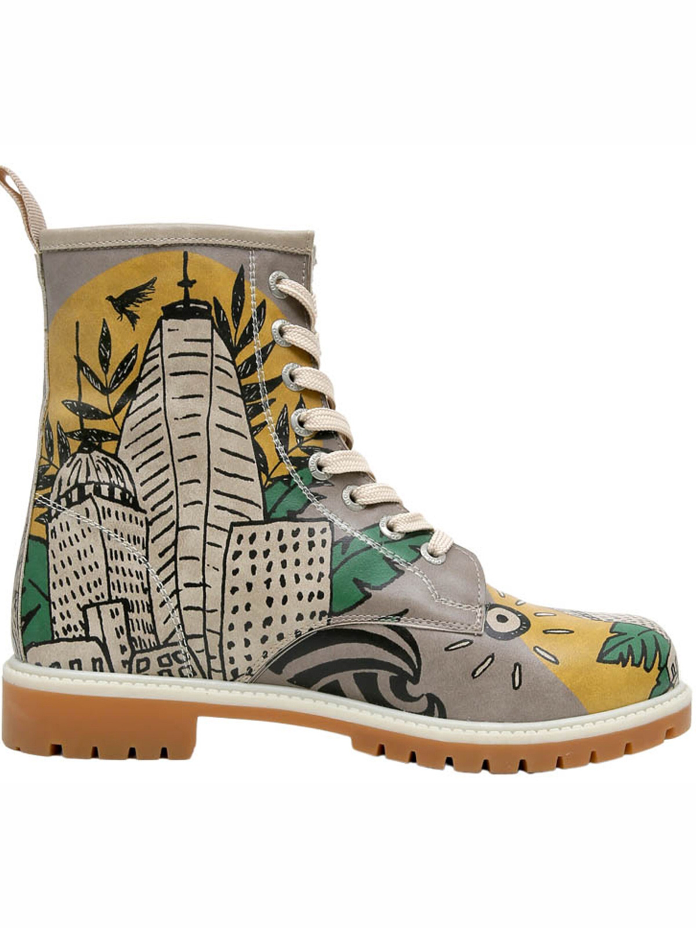 DOGO Schnürstiefel 'Fragile'‌‌‌‌ in Grau