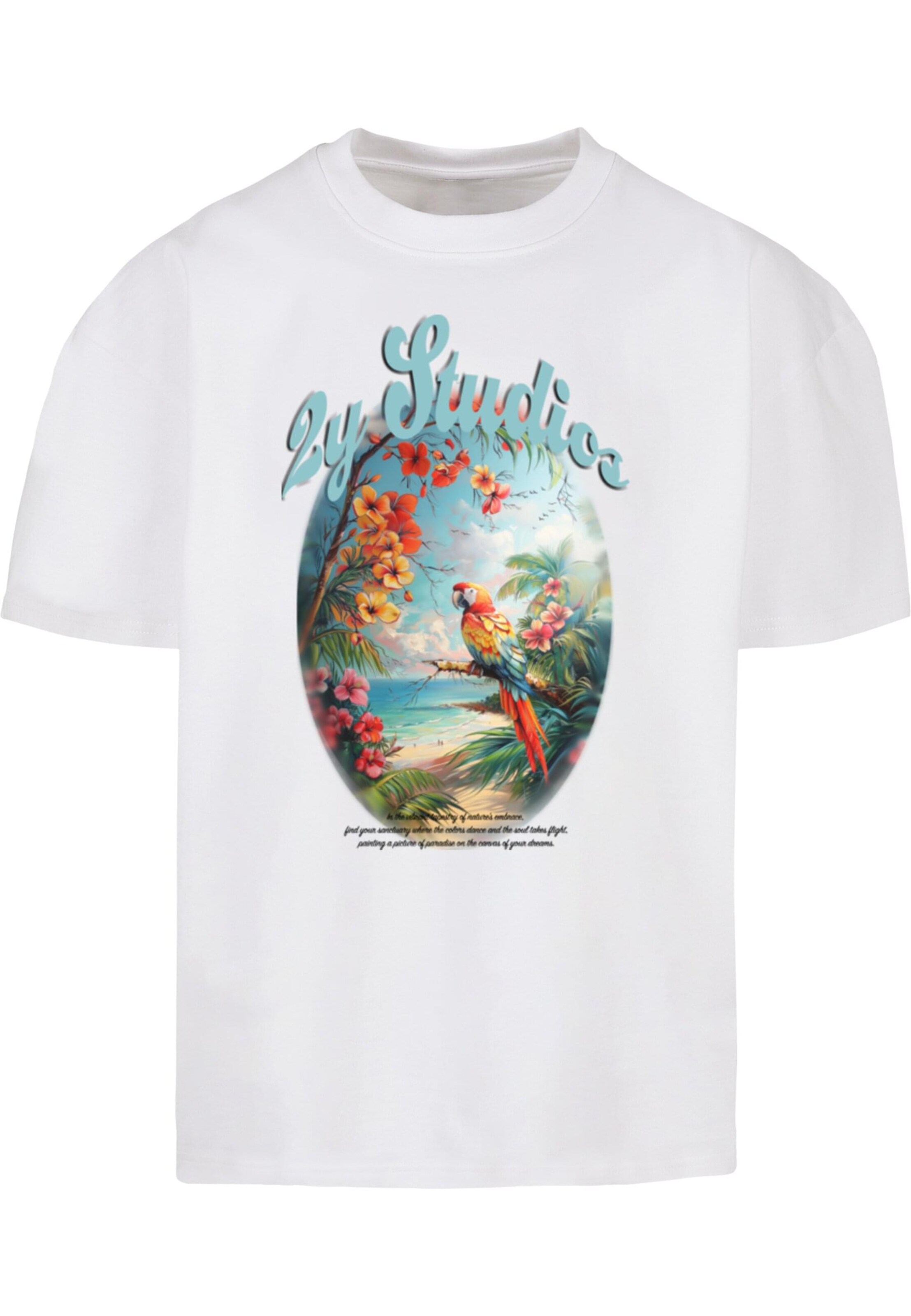 Maglietta 'Paradise' di 2Y Studios in bianco: frontale