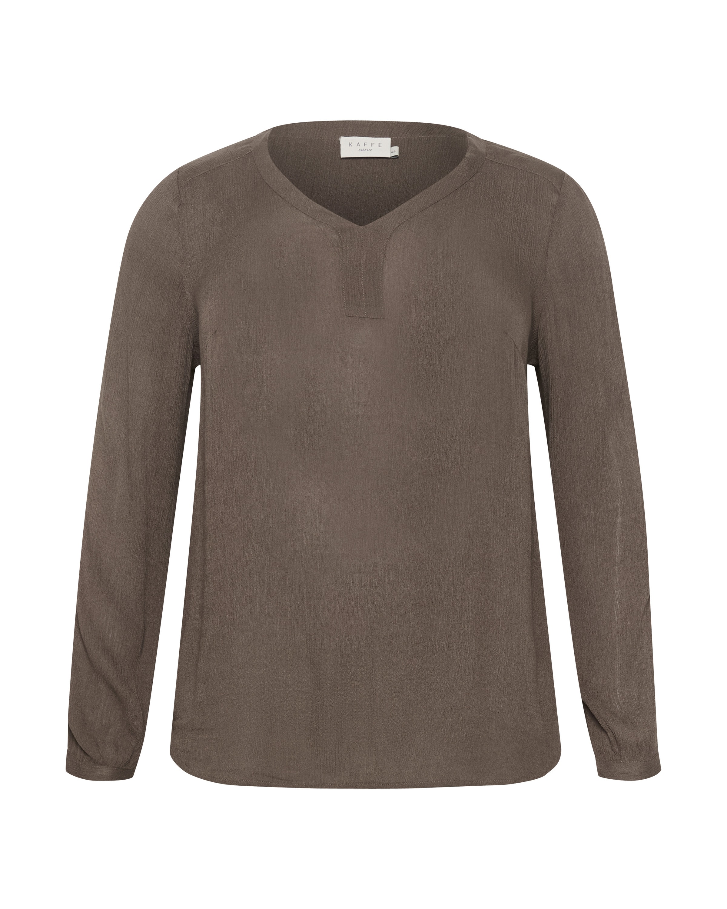KAFFE CURVE Μπλούζα 'Ami' σε καφέ: μπροστά