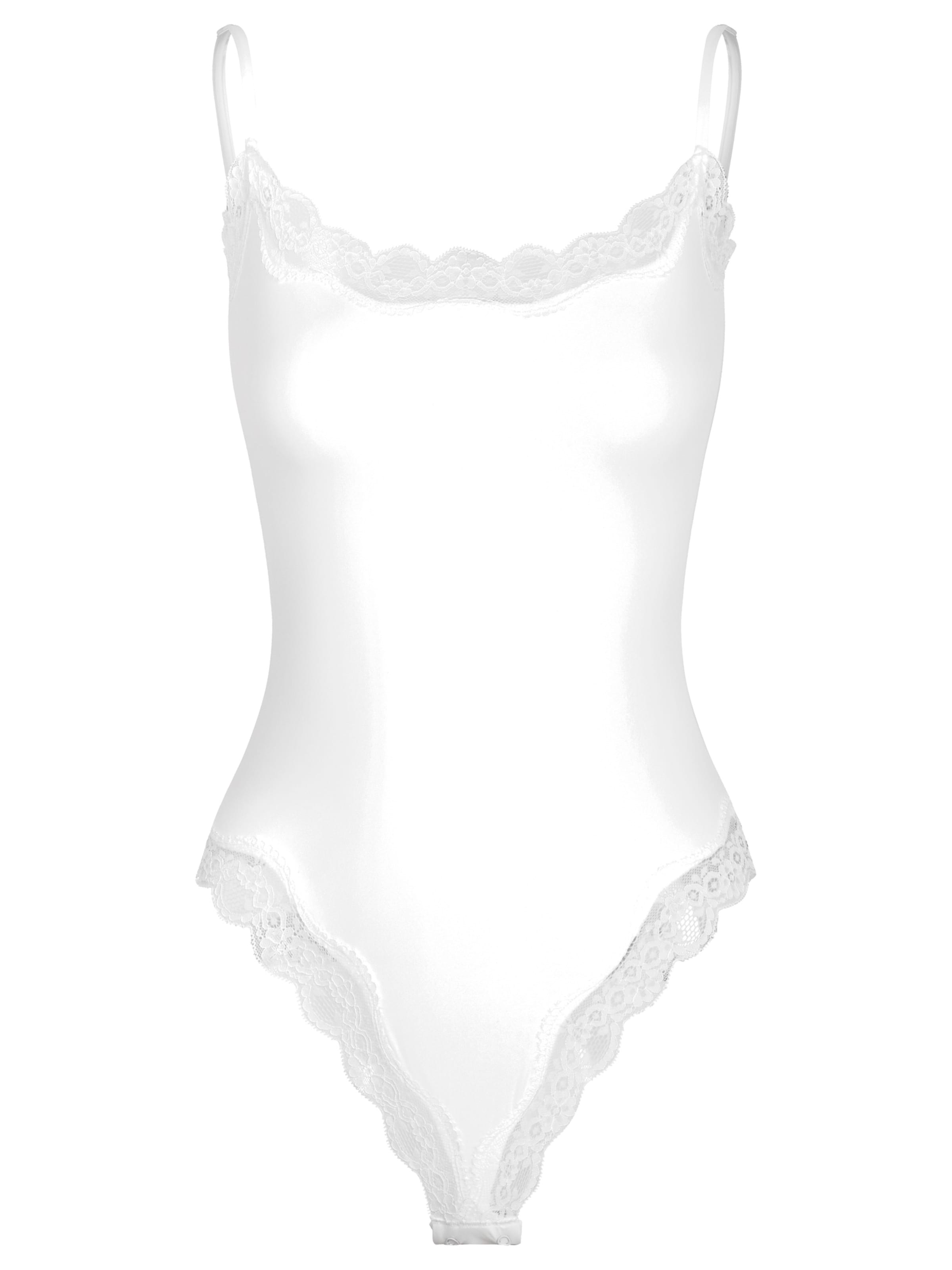 cfab (formerly creamy fabrics) - Body 'Bodysuit String mit Lace' en blanco: frente