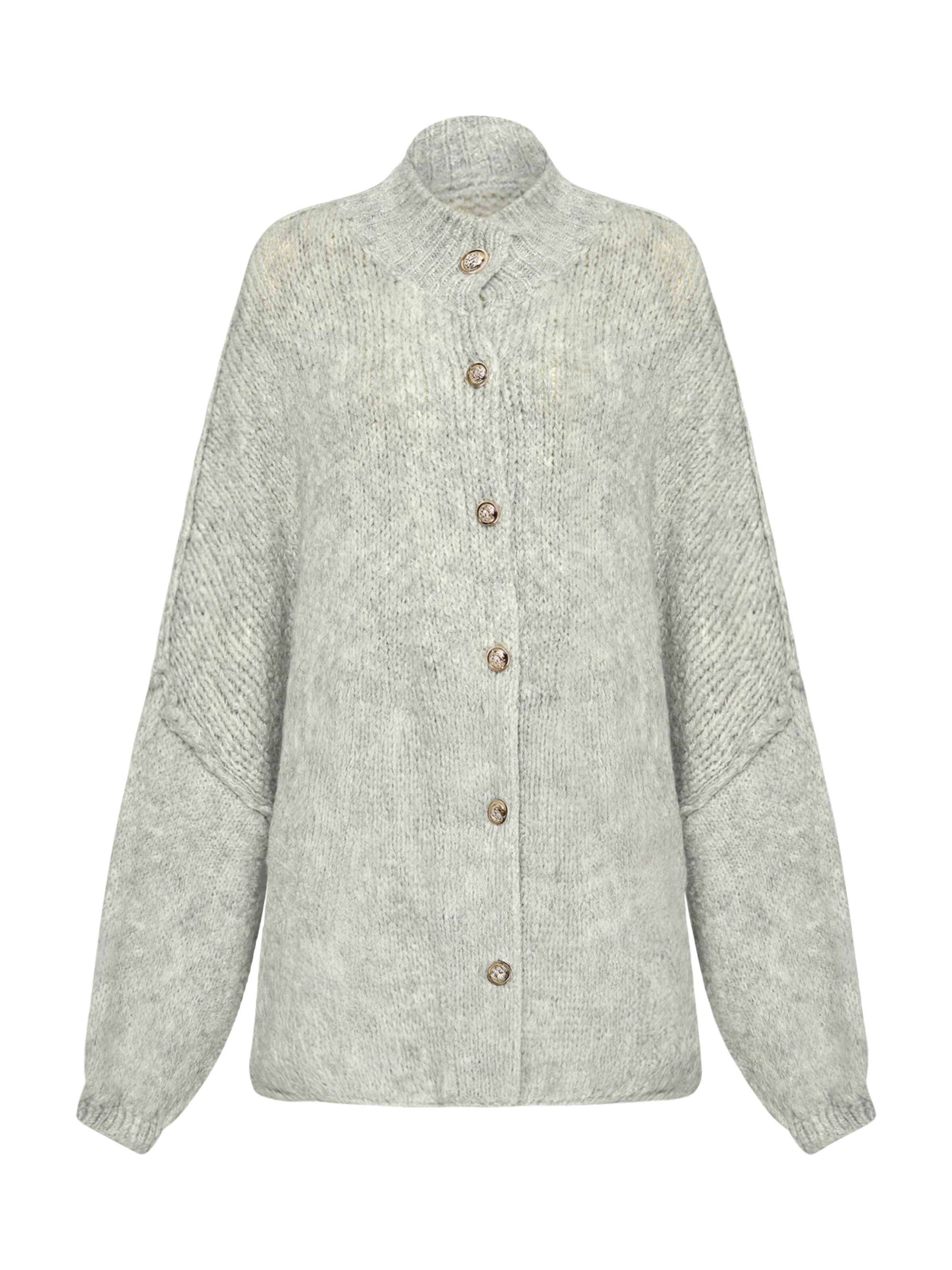 Lilavie Knit Cardigan ' Lolaa Oversize One Size ' in Grey: front