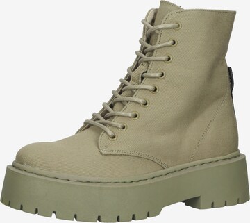 STEVE MADDEN Lace-Up Ankle Boots 'Skylar' in Green: front