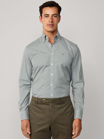 Slim fit Camicia 'ESS' di Hackett London in verde: frontale