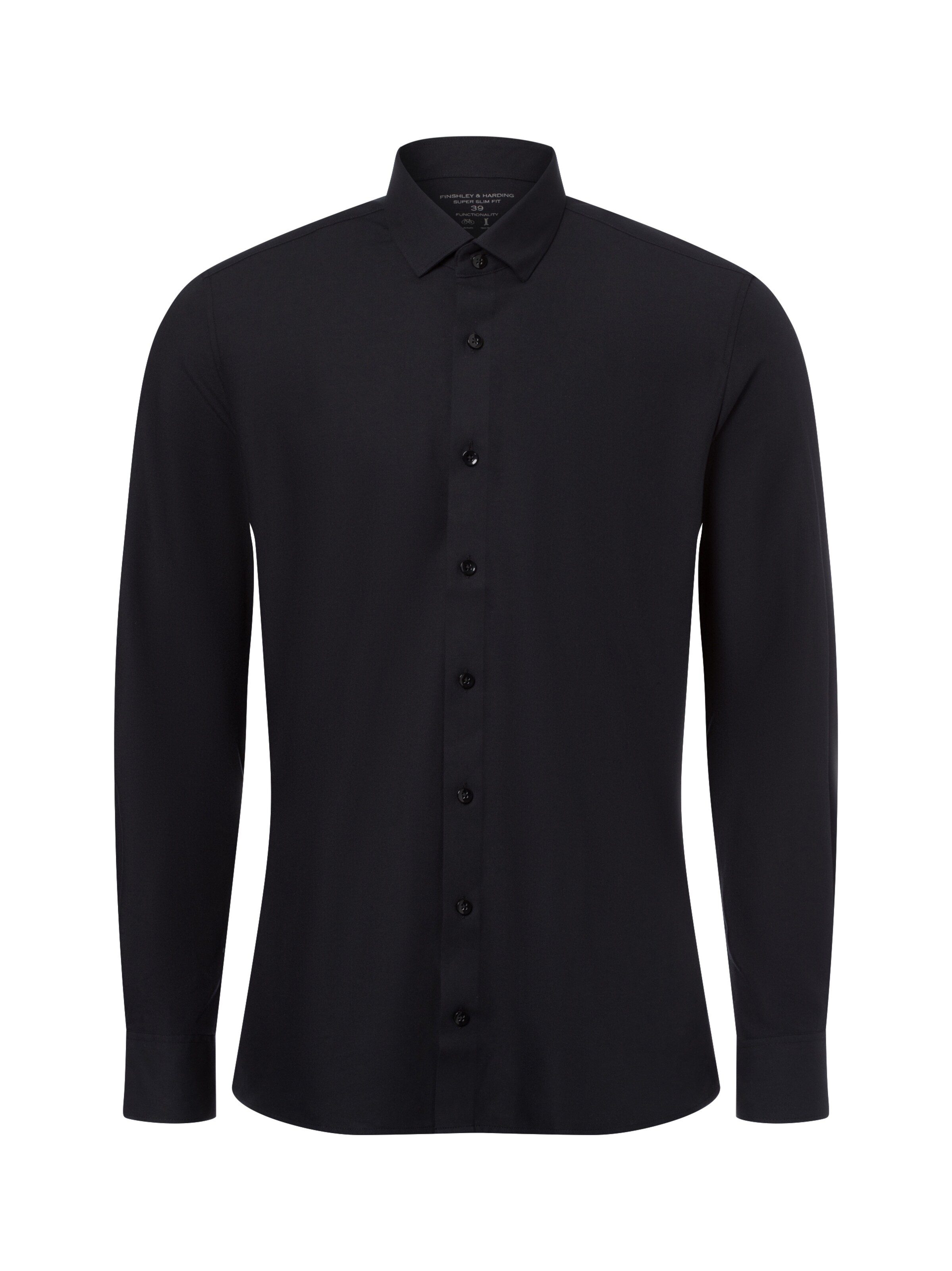 Finshley & Harding Slim Fit Hemd ' ' in Schwarz: Vorderseite