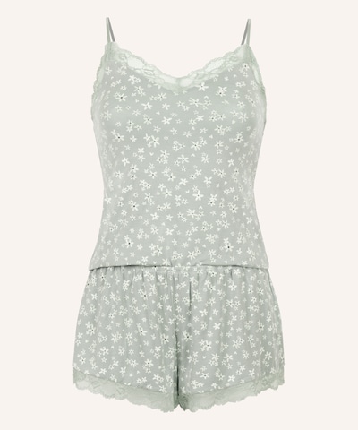 Hunkemöller Pyjama in pastellgrün / schwarz / offwhite, Produktansicht