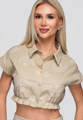 Ombre Blouse in Beige