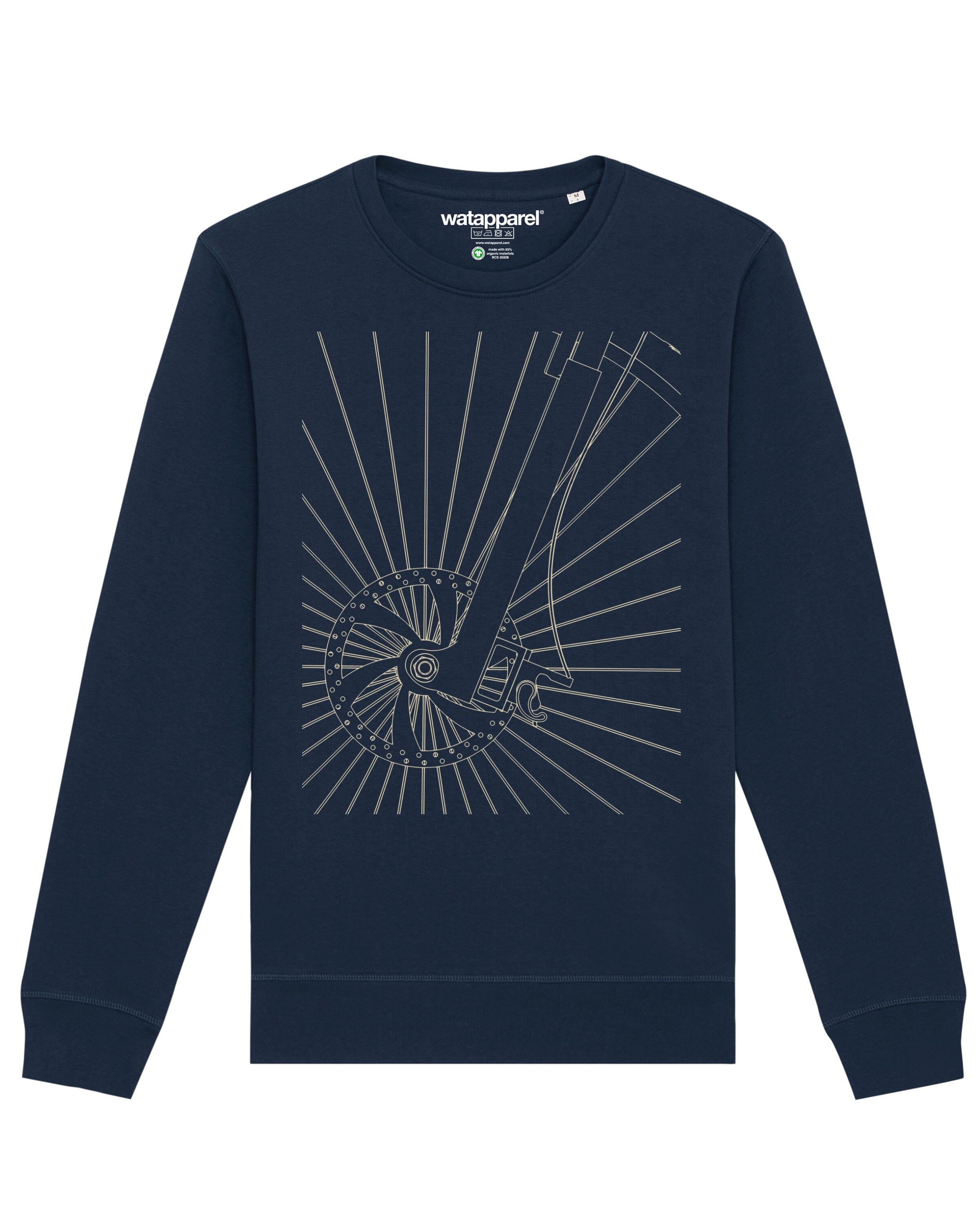 Watapparel Sweatshirt ' Fahrradspeichen ' in Blauw: voorkant