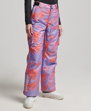 Superdry Wide leg Pants in Purple: front