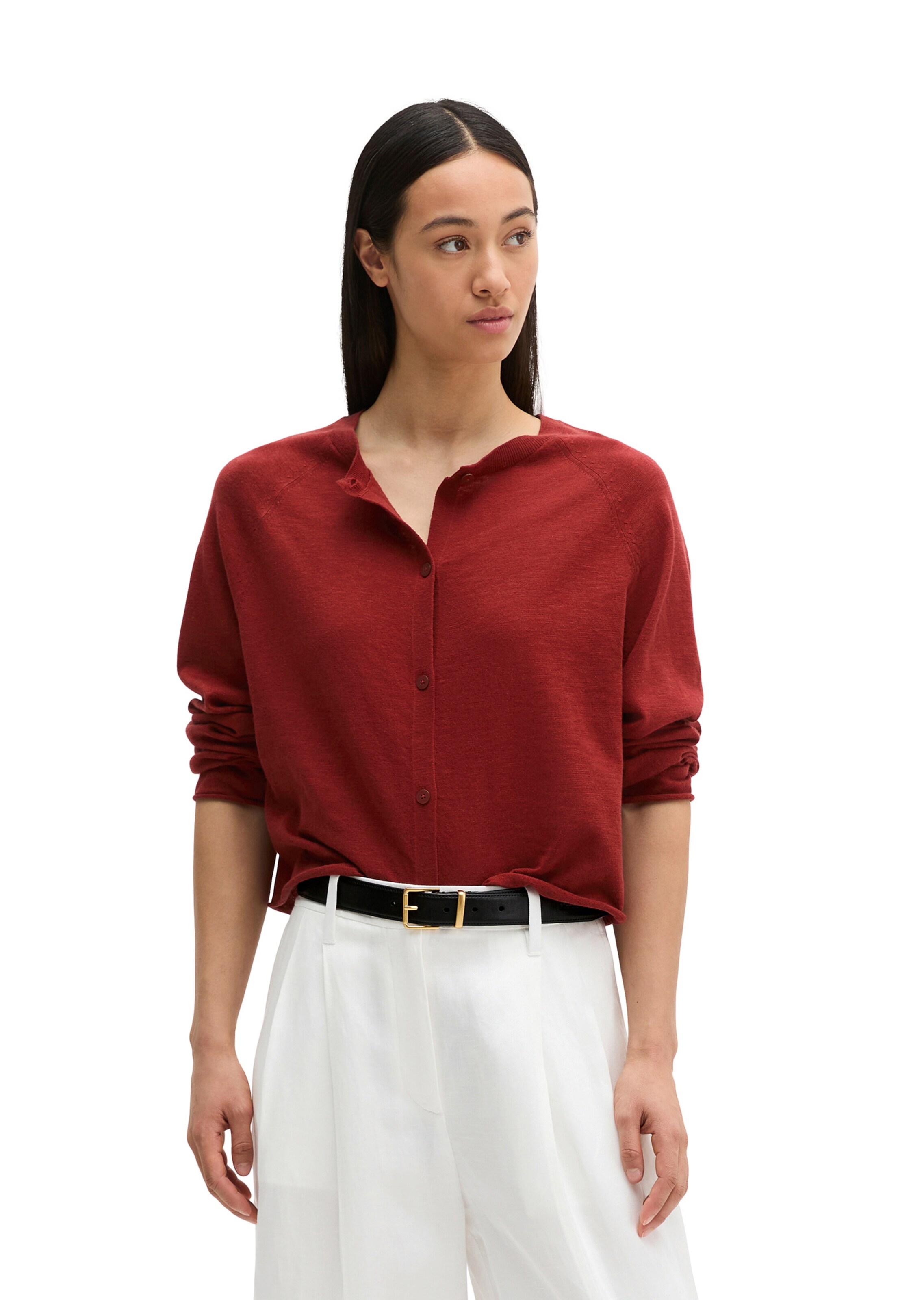 Cardigan Marc O'Polo en rouge : devant