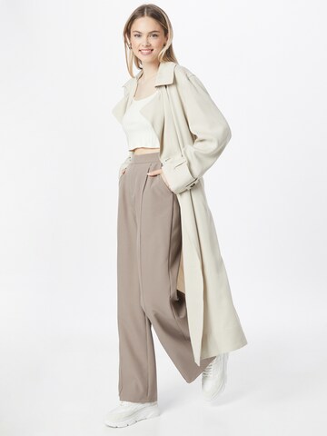 Nasty Gal Wide leg Pleat-front trousers in Grey