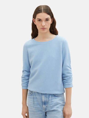 TOM TAILOR DENIM - Sweatshirt em azul: frente