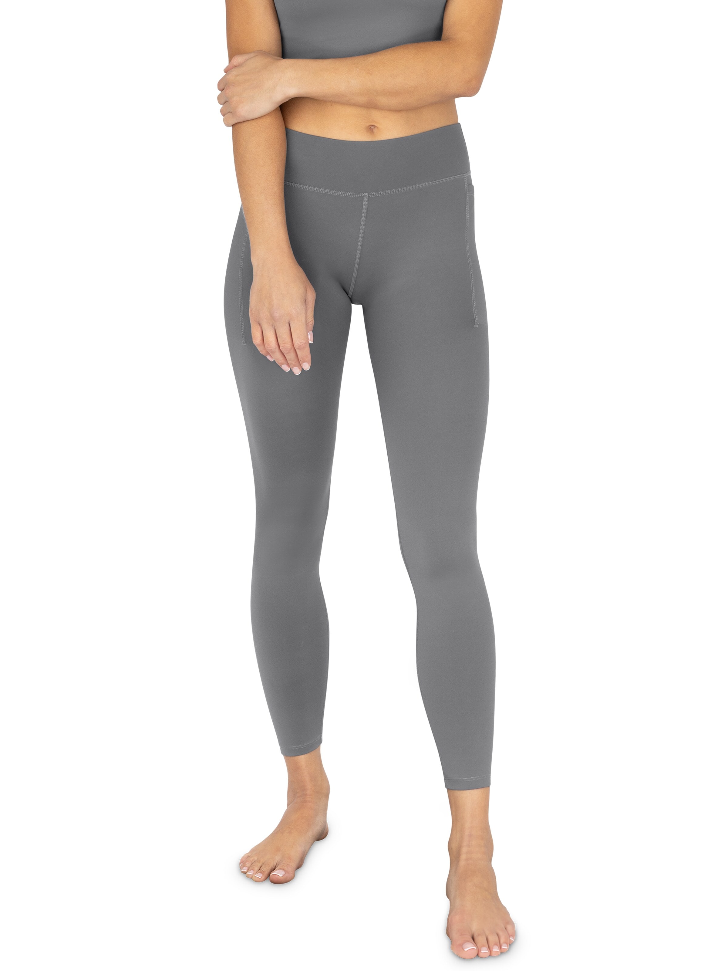 Circle Five Skinny Leggings 'Sport Set 2 pcs (Radlershorts mit Taschen + Leggings mit Taschen)' in Grey