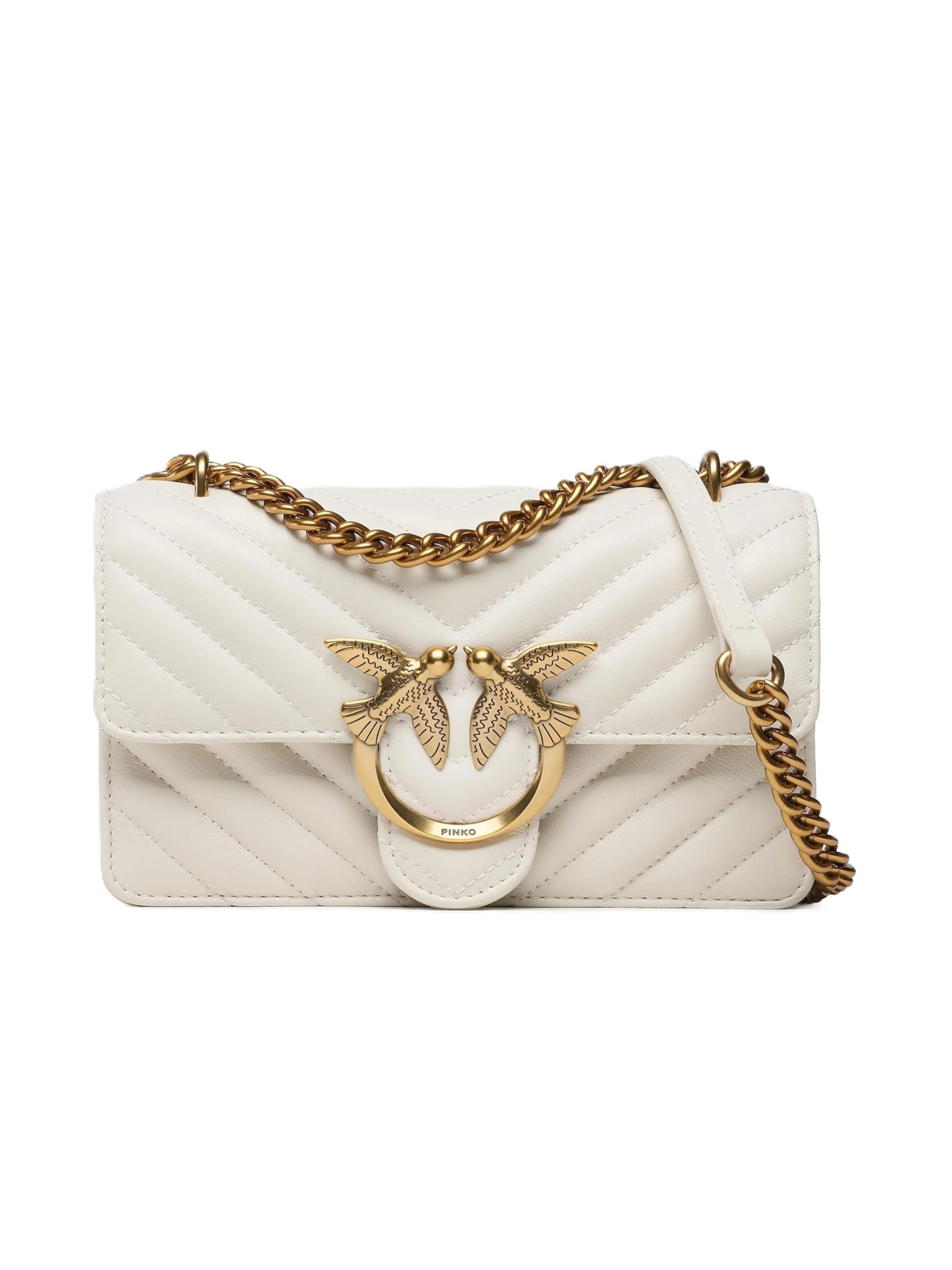 Borsa a spalla '100074 A0GK' di PINKO in beige: frontale