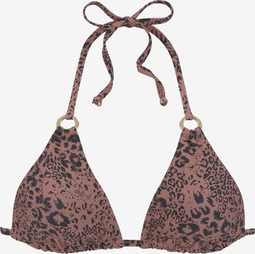 LASCANA Triangel Bikinitop in Bruin: voorkant