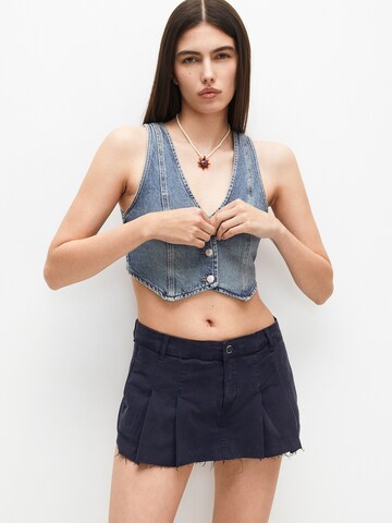 Pull&Bear Regular Pants in Blue: front