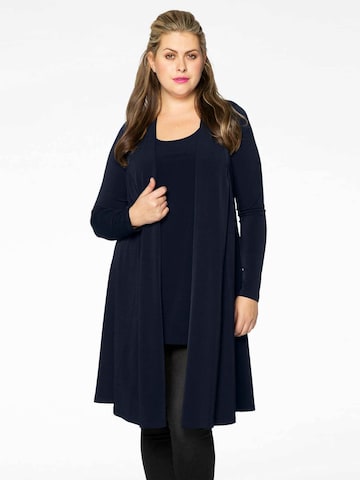 Yoek Knit Cardigan 'Dolce' in Blue: front