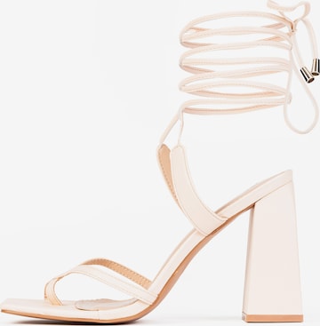 Celena T-Bar Sandals 'Chenaya' in Beige: front