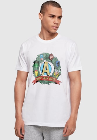 ABSOLUTE CULT T-Shirt 'Marvel - Santa's Super Helpers' in Weiß: predná strana