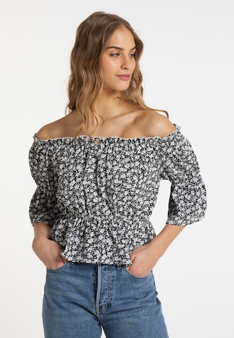 MYMO Blouse in Zwart: voorkant